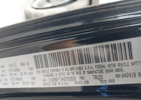 2017 Ram 1500 Express 4X2 6'4 Box из США, поврежденный, VIN 1C6RR6FTXHS752832